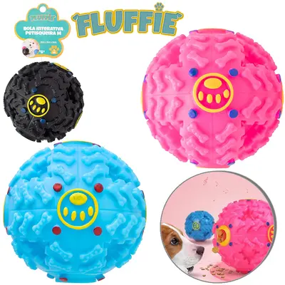 BRINQUEDO PARA CACHORRO BOLA INTERATIVA PETISQUEIRA M COM SOM 9CM DE Ø