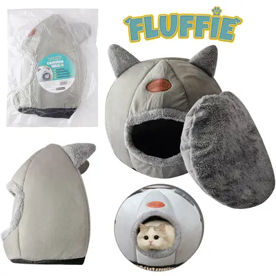 CAMA IGLU DE PELUCIA PARA CACHORRO E GATO P FLUFFIE 30X33CM DE Ø