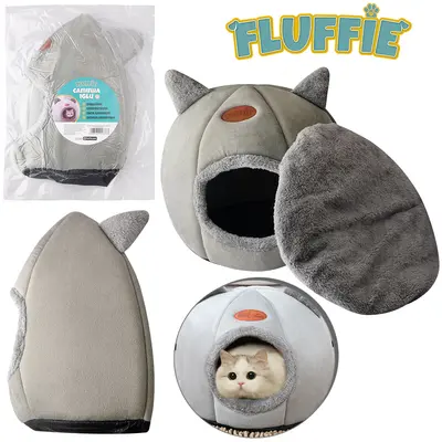 CAMA IGLU DE PELUCIA PARA CACHORRO E GATO M FLUFFIE 35X37CMØ