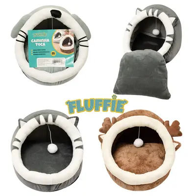 CAMA TOCA DE PELUCIA PARA CACHORRO E GATO M FLUFFIE 37X33X26CM