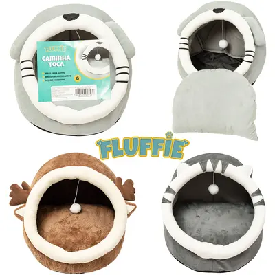 CAMA TOCA DE PELUCIA PARA CACHORRO E GATO G FLUFFIE 40X40X30CM