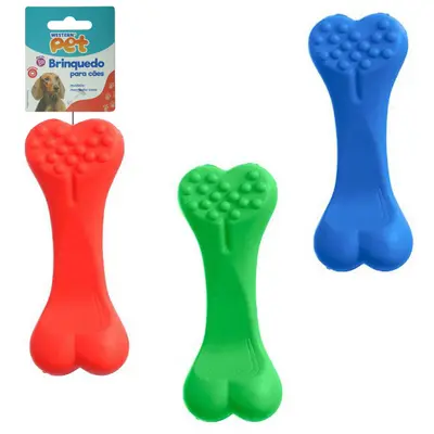BRINQUEDO PARA CACHORRO OSSO DE BORRACHA MACICO 12X4,5X3,5CM