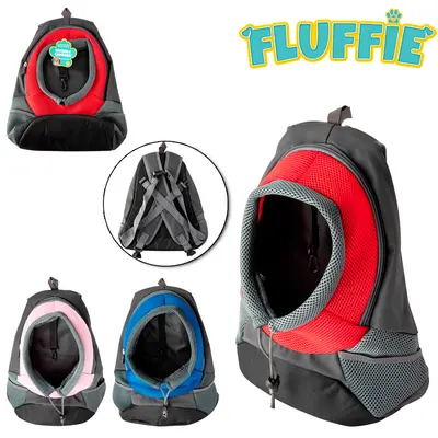 MOCHILA CANGURU PARA CACHORRO E GATO FLUFFIE 38X26X12,5CM