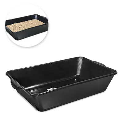 BANDEJA CAIXA DE AREIA SANITARIA PARA GATO DE PLASTICO RETANGULAR COM ALCA PRETA 20L 62X37X13,5CM