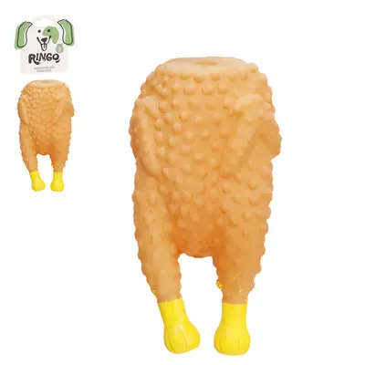 BRINQUEDO PARA CACHORRO FRANGO ASSADO DE PLASTICO COM SOM 14X7,5CM
