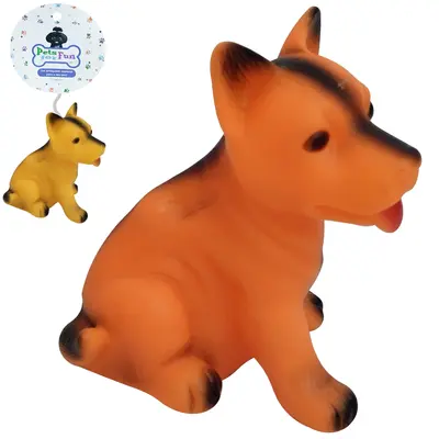 BRINQUEDO PARA CACHORRO PASTOR ALEMAO DE PVC COM SOM 9,5X8X7CM