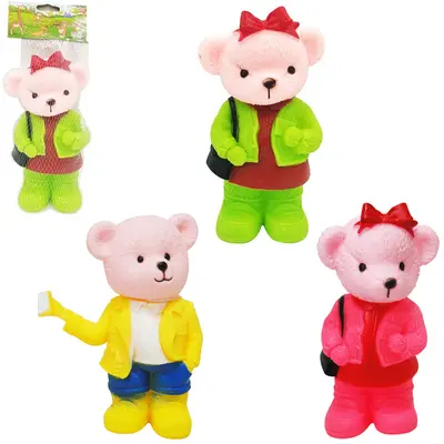 BRINQUEDO PARA CACHORRO URSO DE PLASTICO COM SOM COLORS 19X13X7CM