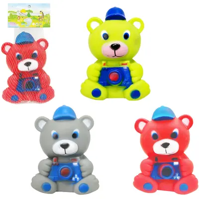 BRINQUEDO PARA CACHORRO URSO FOTOGRAFO DE PLASTICO COM SOM COLORS 15X12X10CM