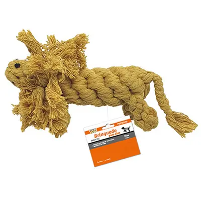 BRINQUEDO PARA CACHORRO LEAO DE CORDA 16X9CM PREMIUM