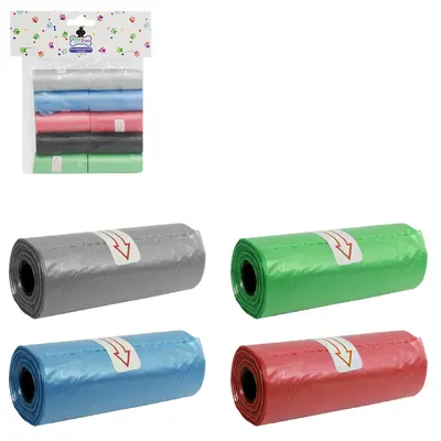 SACO / SAQUINHO COLETOR PARA FEZES ANIMAL DE PLASTICO LISO COM 150 PECAS 26X23CM