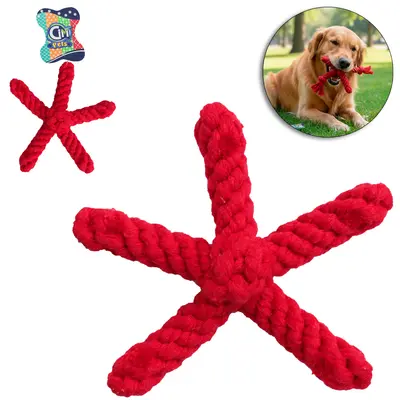 BRINQUEDO MORDEDOR PARA CACHORRO CORDA ESTRELA DO MAR 17CM