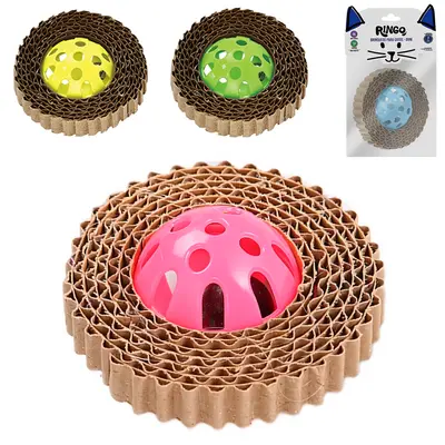 BRINQUEDO PARA GATO OVNI DE PAPELAO E PLASTICO COM GUIZO 4X7CM DE Ø