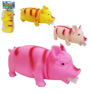 BRINQUEDO PARA CACHORRO PORCO DE BORRACHA COM SOM 18X9X7CM