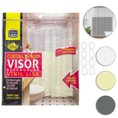 CORTINA DE BOX DE PLASTICO VINIL VISOR RETANGULAR LISA 200X135CM