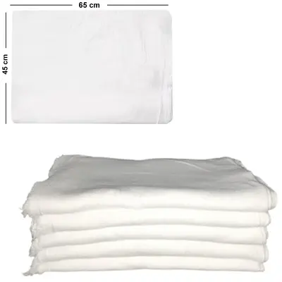 PANO SACO DE LIMPEZA DE ALGODAO MULTIUSO ALVEJADO BRANCO 65X45CM
