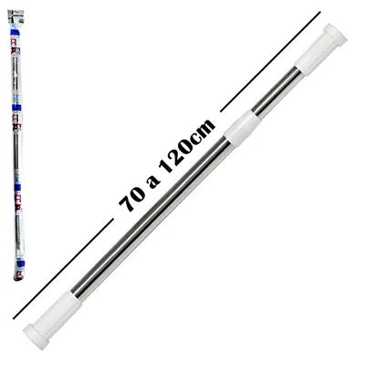 BARRA VARAO PORTA CORTINA EXTENSIVEL DE ALUMINIO 70CM A 120CM