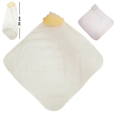 TOALHA DE MAO NANINHA DE POLIESTER CONCHA 30X30CM