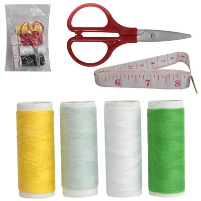 KIT COSTURA BOLSA COM 4 LINHAS + TESOURA E FITA METRICA