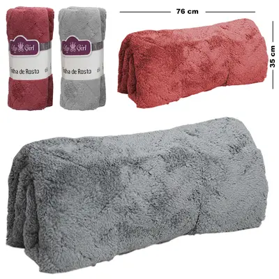 TOALHA DE POLIESTER RETANGULAR ( ROSTO ) MULTIUSO 76X35CM