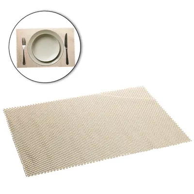 TOALHA LUGAR AMERICANO DE PVC RETANGULAR VAZADO FLEX BEGE 44,5X29,5CM