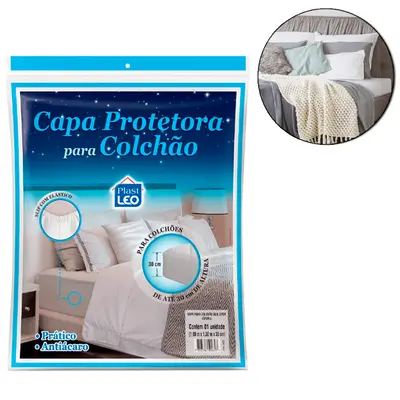 CAPA DE TNT PARA COLCHAO SOLTEIRO COM ELASTICO SLIP ANTIACARO 188X88X30CM