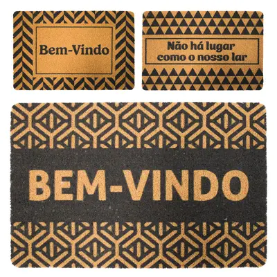 TAPETE CAPACHO DE PISO VINILICO RETANGULAR FRASES INOVA 57X37CM