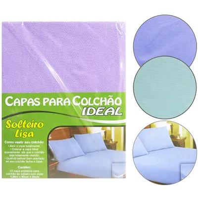 CAPA DE POLIESTER PARA COLCHAO SOLTEIRO LISA 190X90X18CM