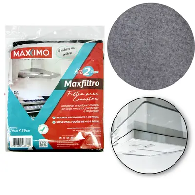 FILTRO DE POLIPROPILENO PARA COIFA / EXAUSTOR MAXFILTRO COM 2 PECAS 79X59CM