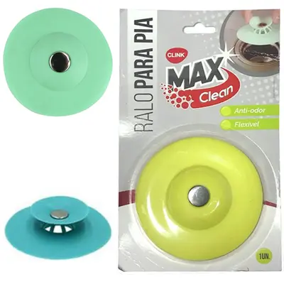 PROTETOR DE SILICONE REDONDO PARA RALO DE PIA MAX CLEAN COLORS 10CM DE Ø NA CARTELA