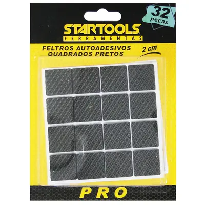 PROTETOR AUTOADESIVO PARA MOVEIS EM EVA QUADRADO PRETO PRO COM 32 PECAS 2CM