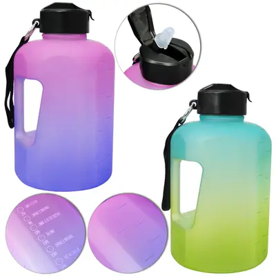 GARRAFA SQUEEZE DE PLASTICO AS EMBORRACHADO MOTIVACIONAL COM CANUDO + BOTAO 2200ML