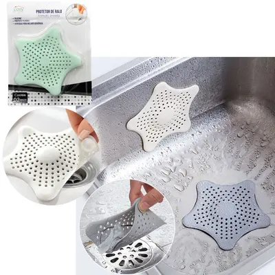 PROTETOR DE RALO DE SILICONE ESTRELA PARA PIA COLORS 14,5CM COM 2 PECAS NA CARTELA