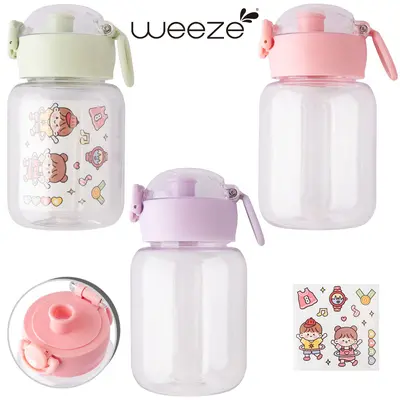 GARRAFA SQUEEZE DE PLASTICO AS COM ADESIVO + BOTAO + TRAVA E ALCA WEEZE 500ML