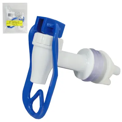 TORNEIRA DE PLASTICO PARA FILTRO / BEBEDOURO HASTE LONGA COM CONECTOR AZUL/BRANCA