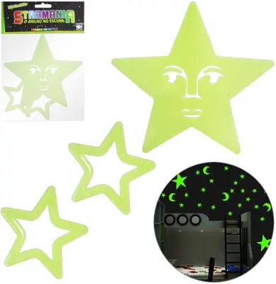 ESTRELA GRANDE BRILHA NO ESCURO STARMANIA COM 3 PECAS NA SOLAPA