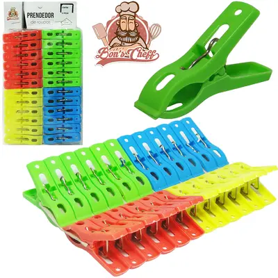 PRENDEDOR DE ROUPA DE PLASTICO COLORS COM 24 PECAS 5X1CM