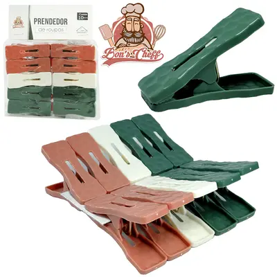 PRENDEDOR DE ROUPA DE PLASTICO COM 10 PECAS 6X1,7CM