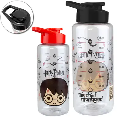 GARRAFA SQUEEZE DE PLASTICO PET BODY HARRY POTTER COM TAMPA E ALCA 1L