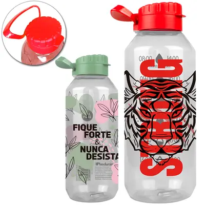 GARRAFA SQUEEZE DE PLASTICO PET LONDRES COM TAMPA E ALCA 1500ML