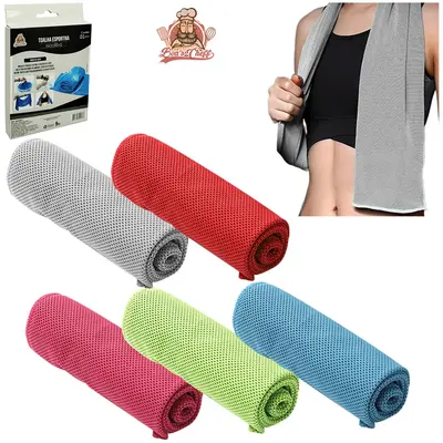 TOALHA DE MICROFIBRA ESPORTIVA PARA TREINO FITNESS REFRESCANTE COLORS 90X30CM