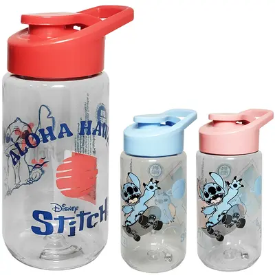 GARRAFA SQUEEZE DE PLASTICO PET BODY STITCH COM TAMPA E ALCA 500ML