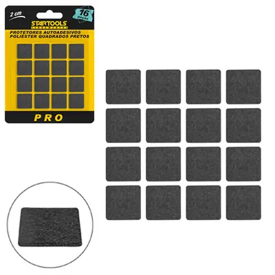 PROTETOR AUTOADESIVO PARA MOVEIS EM FELTRO / POLIESTER QUADRADO PRO COM 16 PECAS 2CM