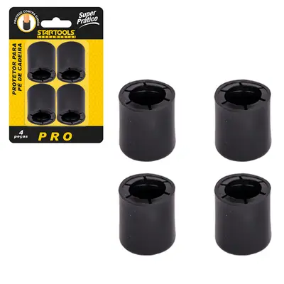 KIT PONTEIRAS PROTETOR PARA MOVEIS PE DE CADEIRA DE PLASTICO PRO COM 4 PECAS 30MM