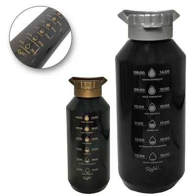 GARRAFA SQUEEZE DE PLASTICO PET MOTIVACIONAL LONDRES GRADUADA COM TAMPA E ALCA 1,5L