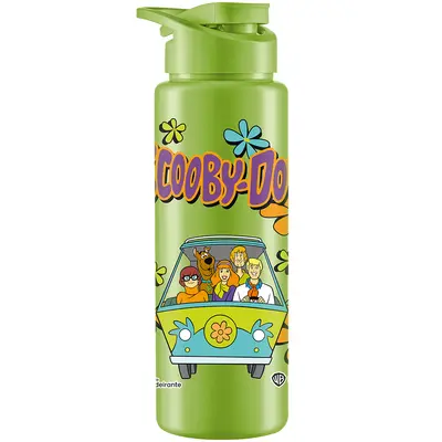 GARRAFA SQUEEZE DE PLASTICO PET SPORT VERDE SCOOBY -DOO KOMBI WARNER COM TAMPA + ALCA 750ML