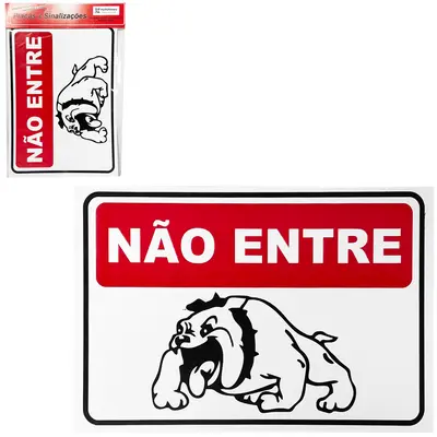 PLACA INDICATIVA NAO ENTRE CACHORRO 20X30CM