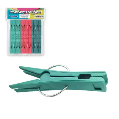 PRENDEDOR DE ROUPA DE PLASTICO COM 24 PECAS 7,3X1CM