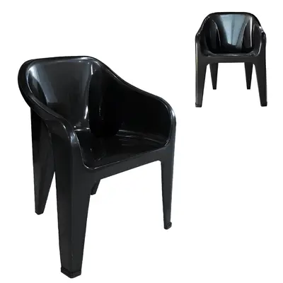 POLTRONA DE PLASTICO CONFORT LUXO PRETA 73,5X62X56,5CM