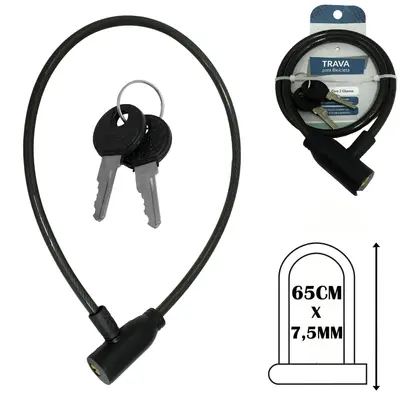 CADEADO TRAVA DE BICICLETA / MOTO COLORS 65CMX7,5MM