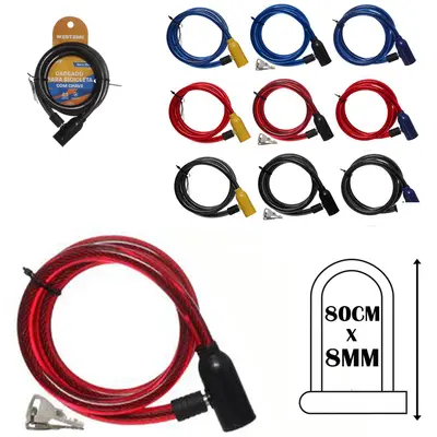 CADEADO TRAVA DE BICICLETA / MOTO COLORS 80CMX8MM